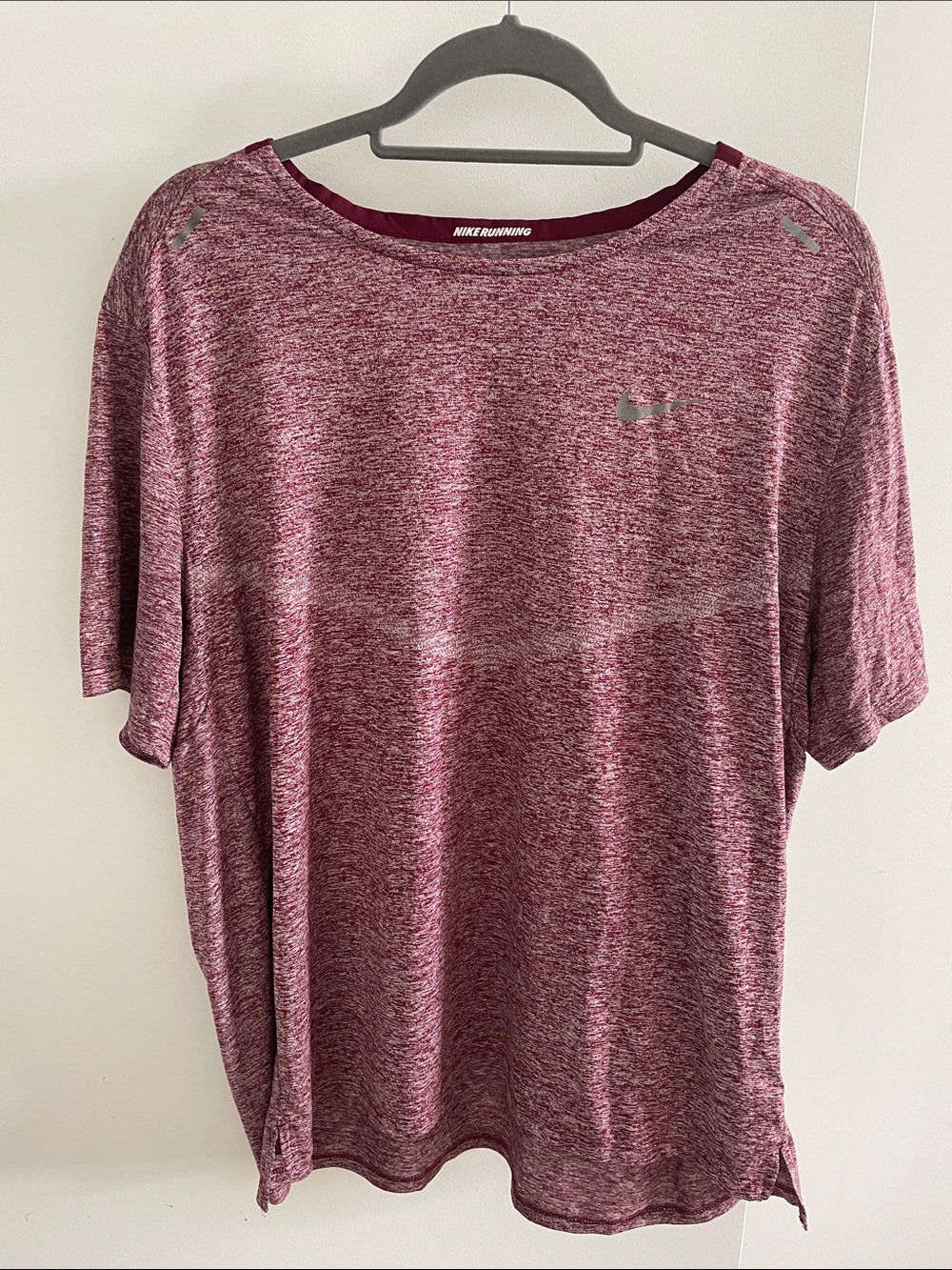 Nike Heathered Maroon Short-Sleeve Running Tee